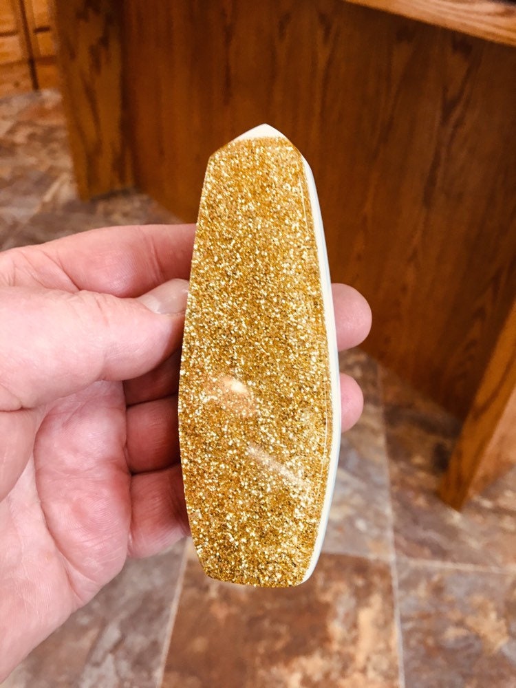 Metal Flake Gold Shifter Knob: Specific Thread Mount or Universal Fit Hot Rod Shifter