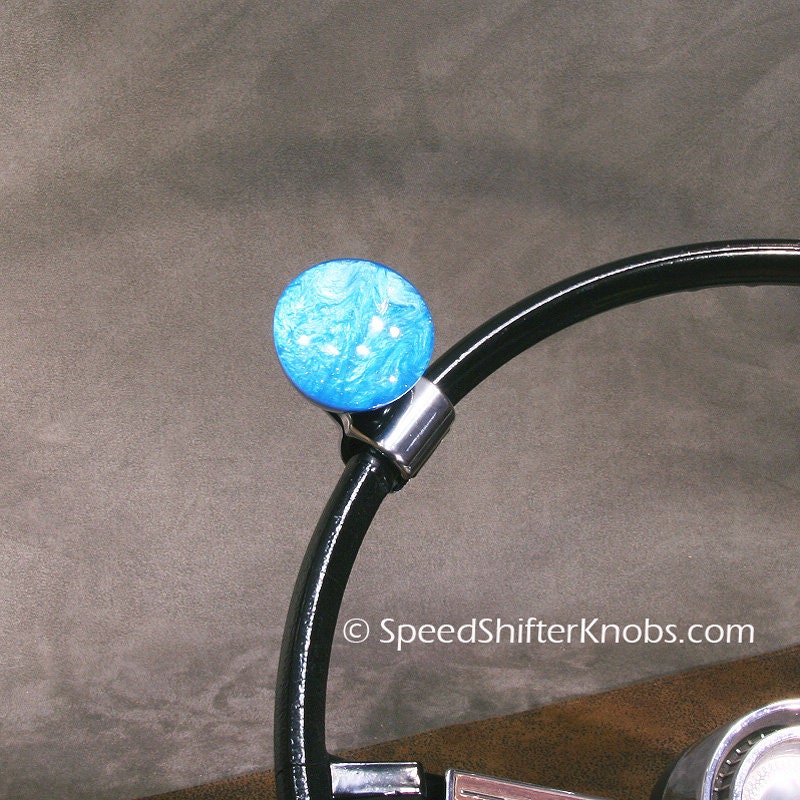 BRODY KNOB, Spinner Knob, Necker Knob, Handmade Marble Blue, or in Any Color Metalflake