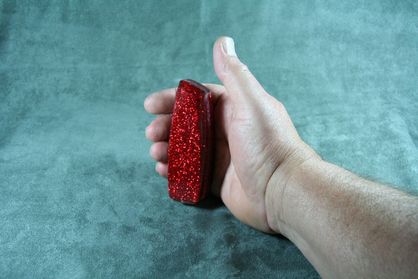 Tall Red Metal Flake and Clear SHIFT KNOB For Your Hot Rod or Rat Rod