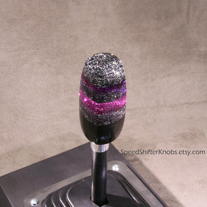 Purple Violet and Silver/Black MetalFlake SHIFT KNOB, Specific Thread or Universal Fit.  For your Hot Rod, Rat Rod, Cool Ride, Sports Car