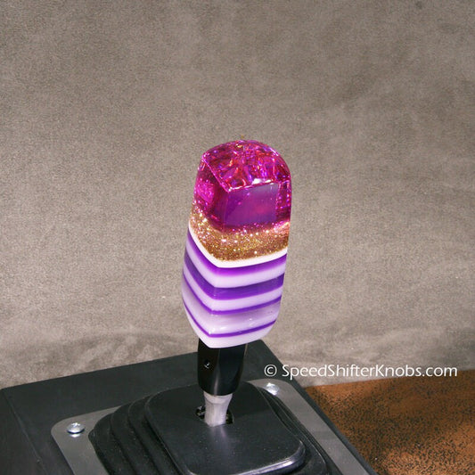 Purple, Clear, White, with a bit of Gold, SHIFT KNOB, Can Be Universal Fit  For your Hot Rod, Rat Rod, Cool Ride, Sports Car, Fast Car