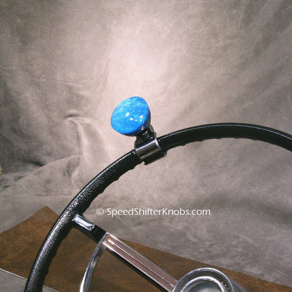 BRODY KNOB, Spinner Knob, Necker Knob, Handmade Marble Blue, or in Any Color Metalflake