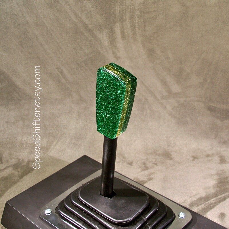 Green and Gold Metalflake, SHIFT KNOB, For your Hot Rod, Rat Rod, Cool Ride, Sports Car, Fast Car