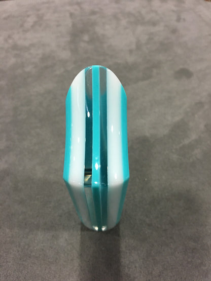 Turquoise with white. SHIFTER KNOB, Universal Fit.  With layers of white and clear.  For your Hot Rod, Rat Rod, Cool Ride, Sports Car