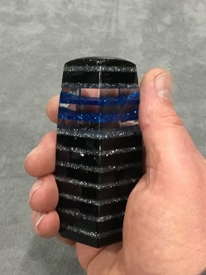 Blue, Silver, Smokey SHIFT KNOB, Can Be Universal Fit.  With layers of clear.  For your Hot Rod, Rat Rod, Cool Ride, Sports Car, Fast Car