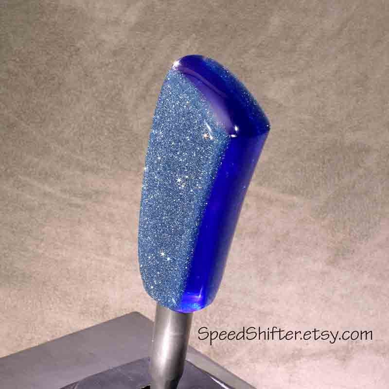 Baby Blue and Transparent Blue. SHIFT KNOB, Thread Mount or Universal Fit. For your Hot Rod, Rat Rod, Cool Ride, Sports Car