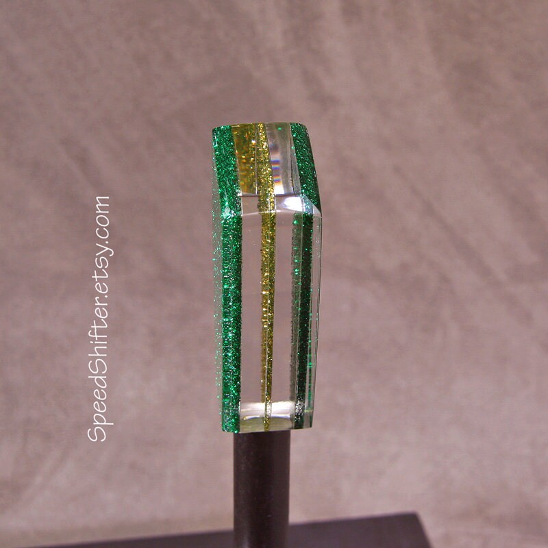 Green and Gold Metalflake, SHIFT KNOB, For your Hot Rod, Rat Rod, Cool Ride, Sports Car, Fast Car