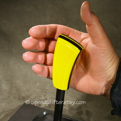 Yellow and Root Beer Brown. SHIFT KNOB, Thread Mount or Universal Fit. For your Hot Rod, Rat Rod, Cool Ride, Sports Car