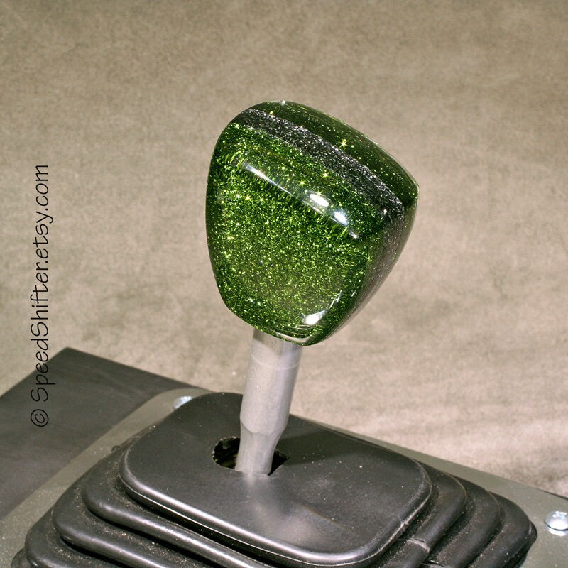Forest Green and Charcoal, SHIFT KNOB  Metallic, Metal Flake, For your Hot Rod, Rat Rod, Cool Ride, Sports Car, Fast Car
