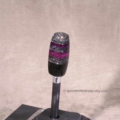 Purple Violet and Silver/Black MetalFlake SHIFT KNOB, Specific Thread or Universal Fit.  For your Hot Rod, Rat Rod, Cool Ride, Sports Car