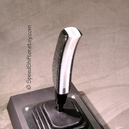BLACK Metal Flake SHIFT KNOB, With Layers of White and Clear.  For your Hot Rod, Rat Rod, Cool Ride, Sports Car, Fast Car