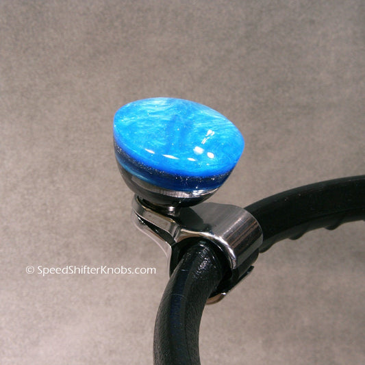BRODY KNOB, Spinner Knob, Necker Knob, Handmade Marble Blue, or in Any Color Metalflake