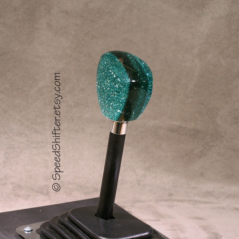SAGE Green and Smoke Gray, SHIFT KNOB  Metallic, Metal Flake, For your Hot Rod, Rat Rod, Cool Ride, Sports Car, Fast Car