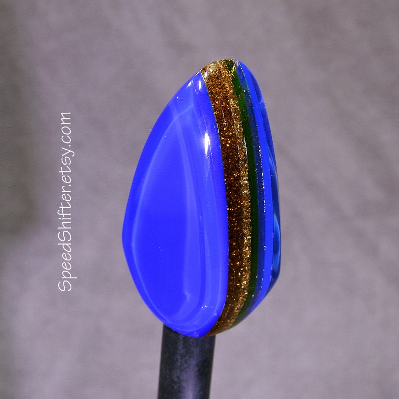 Blue, Amber and Gold, SHIFT KNOB, For your Hot Rod, Rat Rod, Cool Ride, Sports Car, Fast Car