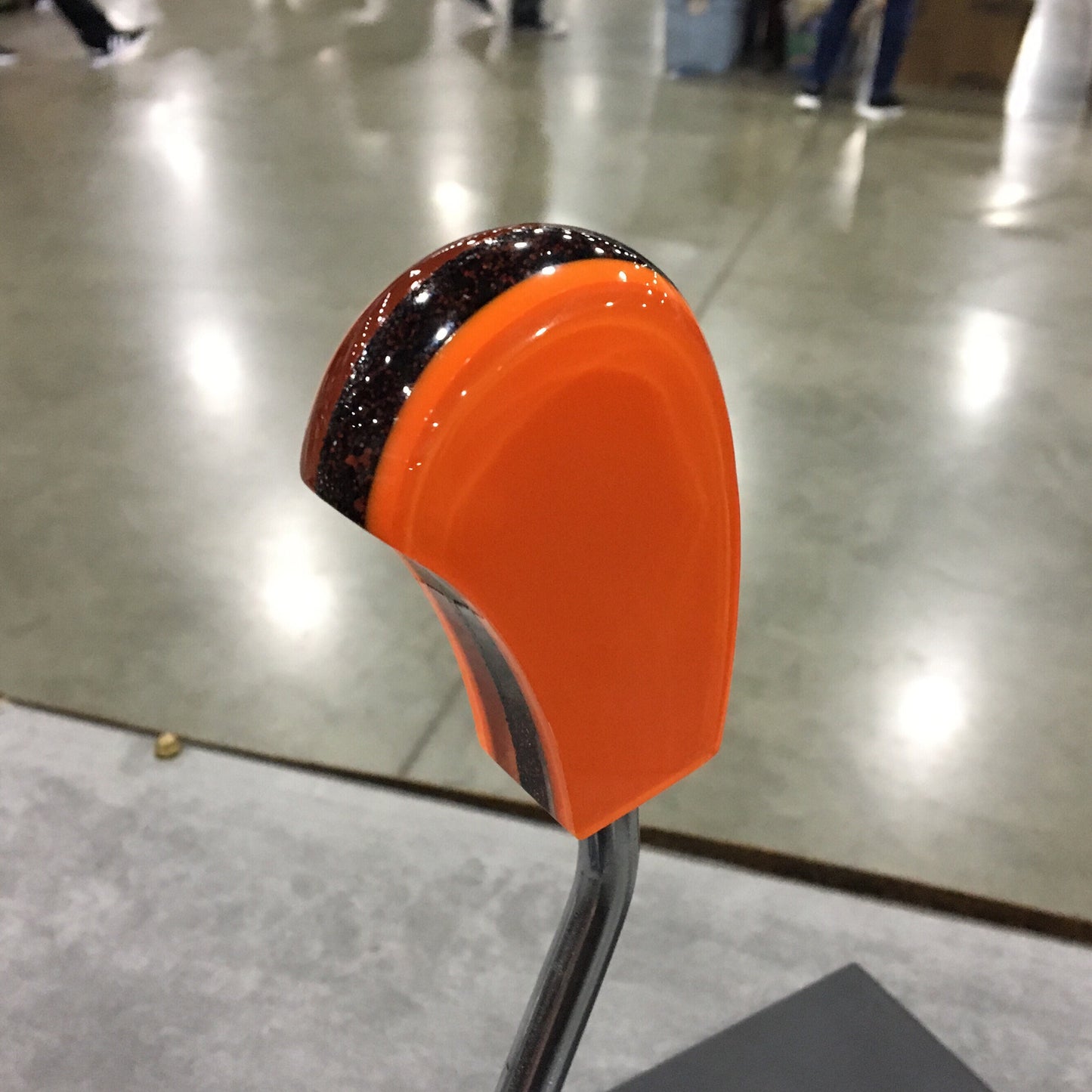 Orange with black metalflake.  SHIFT KNOB, Universal Fit.  With layers clear.  For your Hot Rod, Rat Rod, Cool Ride, Sports Car, Truck