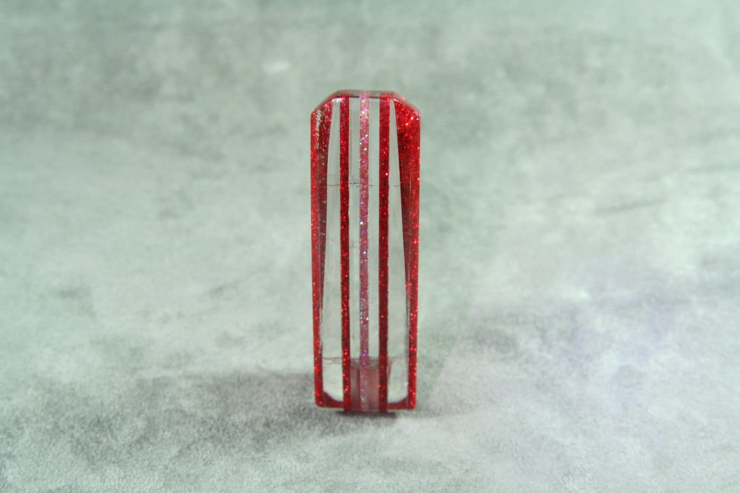 Tall Red Metal Flake and Clear SHIFT KNOB For Your Hot Rod or Rat Rod
