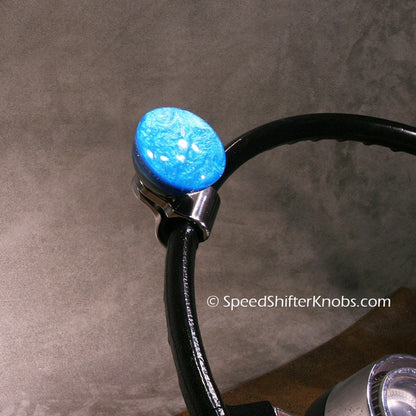 BRODY KNOB, Spinner Knob, Necker Knob, Handmade Marble Blue, or in Any Color Metalflake