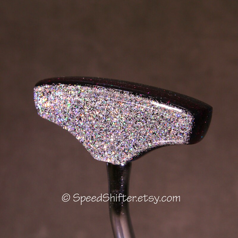 Silver Rainbow Holographic with Burgundy and Smoke. T-Handle SHIFT KNOB,  For your Hot Rod, Rat Rod, Cool Ride, Sports Car, Fast C