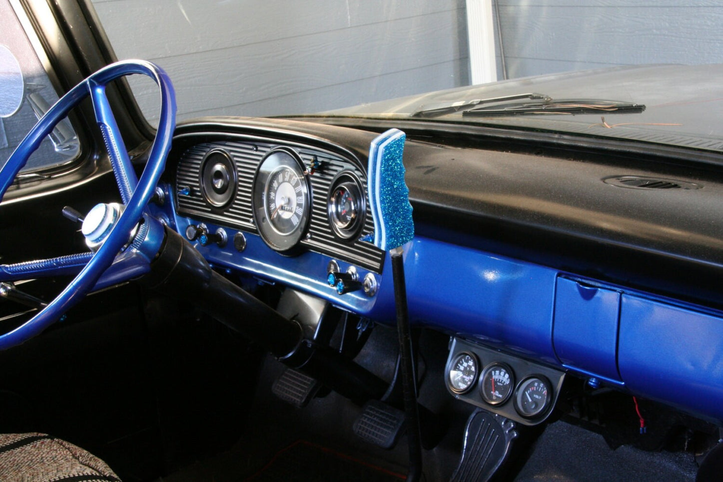 Black, Blue SHIFT KNOB For Your Hot Rod or Rat Rod