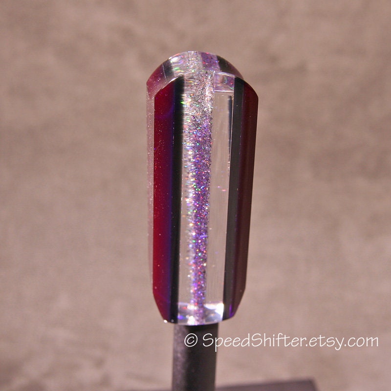 Dark Purple with Holographic Rainbow SHIFTER KNOB, Specific Thread Mount or Universal Fit.  For your Hot Rod, Rat Rod, Cool Ride, Sports Car