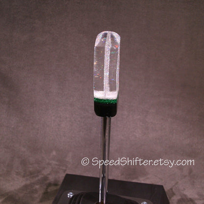 HOLOGRAPHIC with Green and Black. SHIFT KNOB, Specific Thread or Universal Fit.  For your Hot Rod, Rat Rod, Cool Ride, Sports Car, Fast C
