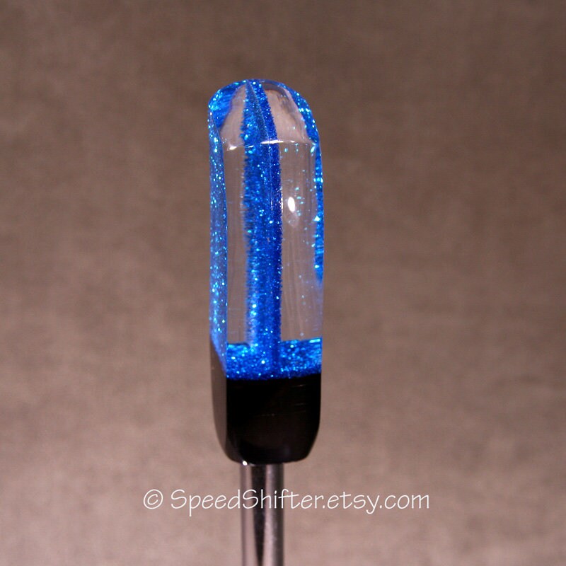 Bright BLUE with Smoke and Black. SHIFT KNOB, Specific Thread or Universal Fit.  For your Hot Rod, Rat Rod, Cool Ride, Sports Car, Fast C