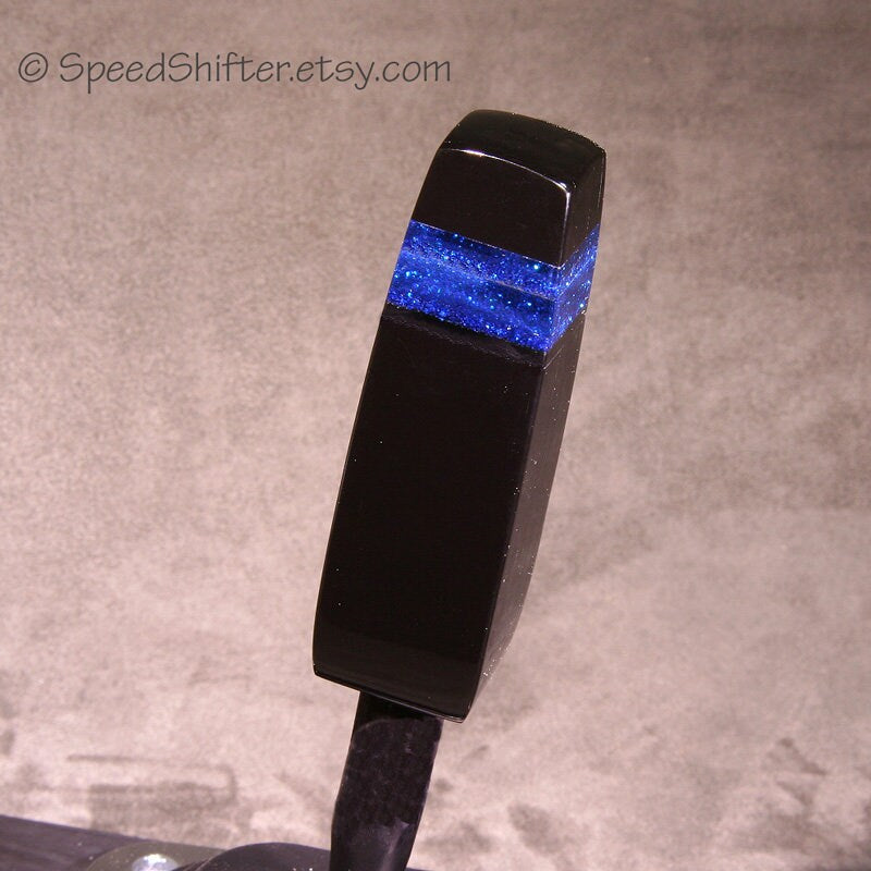 Bright BLUE with Black. SHIFT KNOB, Specific Thread or Universal Fit.  For your Hot Rod, Rat Rod, Cool Ride, Sports Car, Fast C