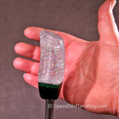 HOLOGRAPHIC with Green and Black. SHIFT KNOB, Specific Thread or Universal Fit.  For your Hot Rod, Rat Rod, Cool Ride, Sports Car, Fast C
