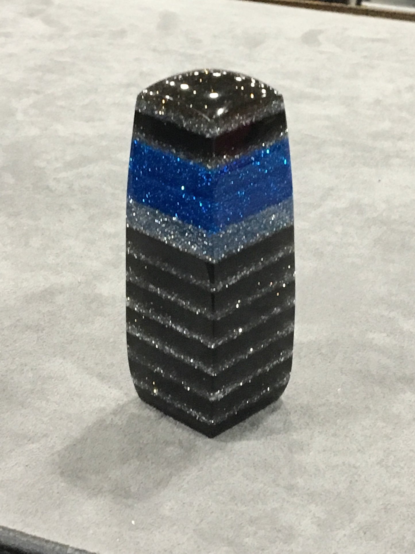 Blue, Silver, Smokey SHIFT KNOB, Can Be Universal Fit.  With layers of clear.  For your Hot Rod, Rat Rod, Cool Ride, Sports Car, Fast Car