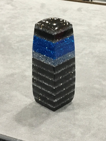 Blue, Silver, Smokey SHIFT KNOB, Can Be Universal Fit.  With layers of clear.  For your Hot Rod, Rat Rod, Cool Ride, Sports Car, Fast Car