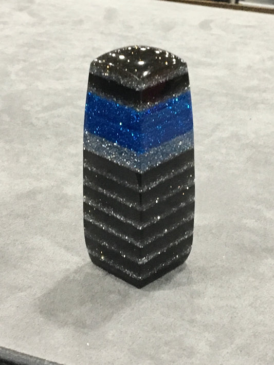 Blue, Silver, Smokey SHIFT KNOB, Can Be Universal Fit.  With layers of clear.  For your Hot Rod, Rat Rod, Cool Ride, Sports Car, Fast Car