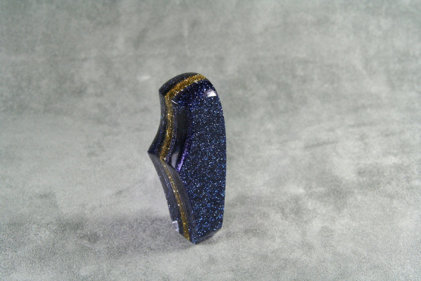 Dark Blue with Gold SHIFT HANDLE For Your Hot Rod or Rat Rod, Shifter Knob, Metal Flake acrylic