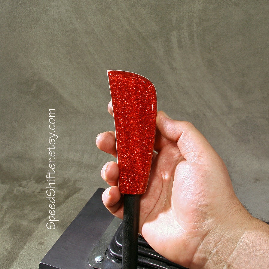 Electric Red with Gold and White SHIFT KNOB, Specific Thread Mount or Universal Fit.  For your Hot Rod, Rat Rod, Cool Ride, Sports Car
