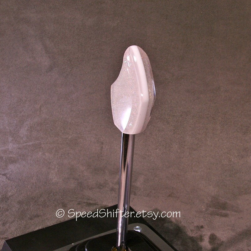 Holographic White Metal Flake Shift Knob for Hot Rod, Rat Rod, Sports Car