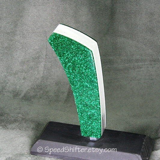 Kelly Green, Clear, White SHIFT KNOB.  Metallic, Metal Flake, For your Hot Rod, Rat Rod, Cool Ride, Sports Car, Fast Car