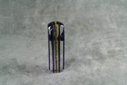 Dark Blue with Gold SHIFT HANDLE For Your Hot Rod or Rat Rod, Shifter Knob, Metal Flake acrylic