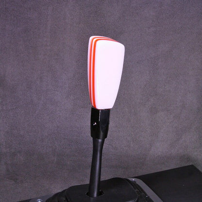 Orange and White Acrylic Shift Knob - Specific Thread Mount or Universal Fit