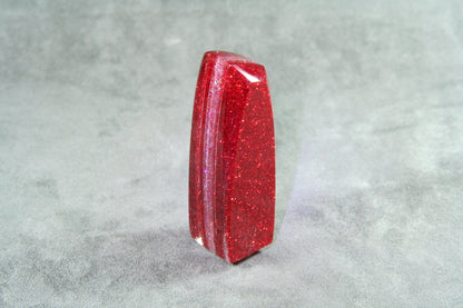 Tall Red Metal Flake and Clear SHIFT KNOB For Your Hot Rod or Rat Rod