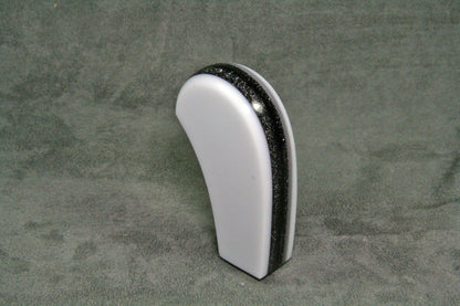 White with Black Metalflake SHIFT KNOB For Your Hot Rod, Rat Rod, Sports Car, Fast Car, Slow Car,