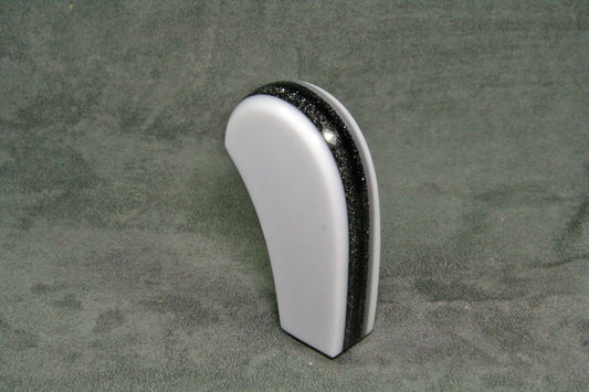 White with Black Metalflake SHIFT KNOB For Your Hot Rod, Rat Rod, Sports Car, Fast Car, Slow Car,