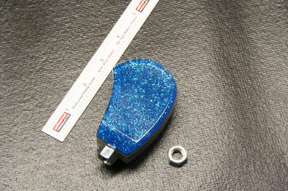Blue Gold Metal Flake Shift Knob: Custom Hot Rod Shifter Handle