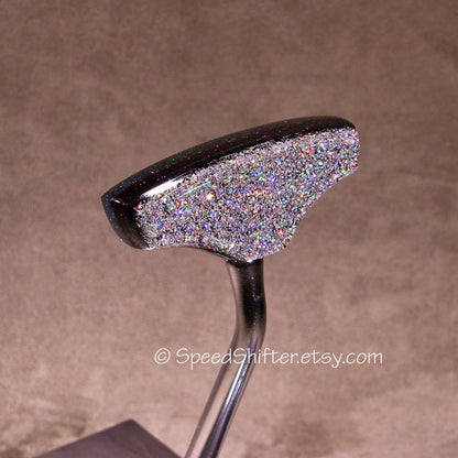 Silver Rainbow Holographic with Burgundy and Smoke. T-Handle SHIFT KNOB,  For your Hot Rod, Rat Rod, Cool Ride, Sports Car, Fast C