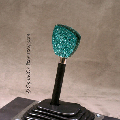 SAGE Green and Smoke Gray, SHIFT KNOB  Metallic, Metal Flake, For your Hot Rod, Rat Rod, Cool Ride, Sports Car, Fast Car