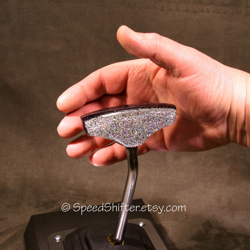 Silver Rainbow Holographic with Burgundy and Smoke. T-Handle SHIFT KNOB,  For your Hot Rod, Rat Rod, Cool Ride, Sports Car, Fast C