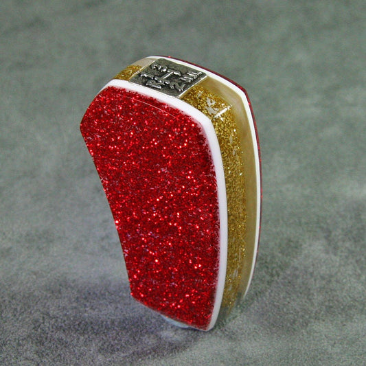 Red, White and Gold SHIFT HANDLE For Your Hot Rod or Rat Rod, Shifter Knob