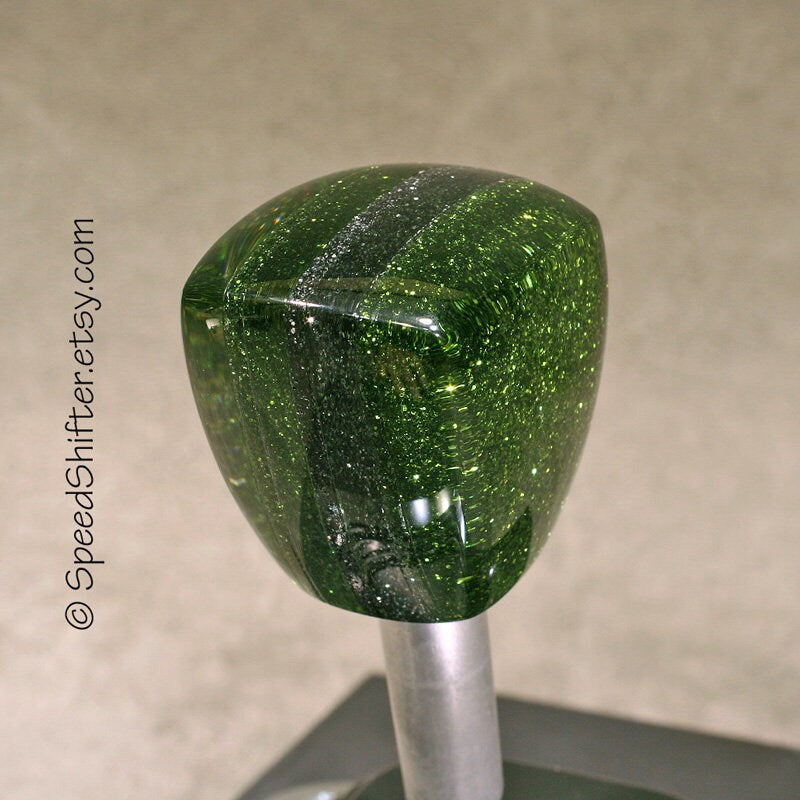 Forest Green and Charcoal, SHIFT KNOB  Metallic, Metal Flake, For your Hot Rod, Rat Rod, Cool Ride, Sports Car, Fast Car