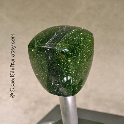 Forest Green and Charcoal, SHIFT KNOB  Metallic, Metal Flake, For your Hot Rod, Rat Rod, Cool Ride, Sports Car, Fast Car