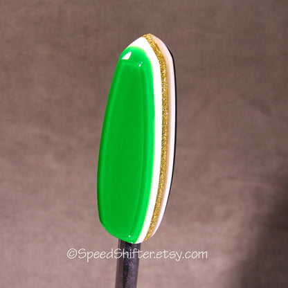 Green with Gold Metalflake. SHIFTER KNOB, Specific Thread Mount or Universal Fit.  For your Hot Rod, Rat Rod, Cool Ride, Sports Car