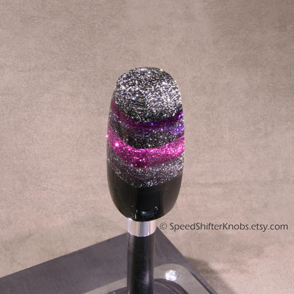 Purple Violet and Silver/Black MetalFlake SHIFT KNOB, Specific Thread or Universal Fit.  For your Hot Rod, Rat Rod, Cool Ride, Sports Car