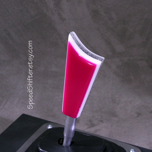 Bright Magenta, Silver and White, SHIFT KNOB, For your Hot Rod, Rat Rod, Cool Ride, Sports Car, Fast Car
